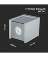 GU10 - béton gris, surface en métal plâtre avec base chromée (carré)
