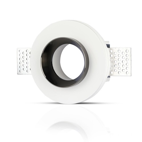 Spot encastrable GU10 - Rond, blanc/noir, plâtre, IP20 intérieur, sans source lumineuse