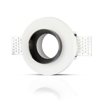 Spot encastrable GU10 - Rond, blanc/noir, plâtre, IP20 intérieur, sans source lumineuse