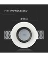 Spot encastrable GU10 - Rond, blanc/noir, plâtre, IP20 intérieur, sans source lumineuse