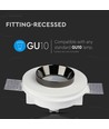 Spot encastrable GU10 - Rond, blanc/noir, plâtre, IP20 intérieur, sans source lumineuse