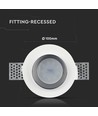 Spot encastrable GU10 en plâtre - Rond, blanc/chrome, Ø10cm, IP20, sans source lumineuse