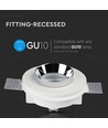 Spot encastrable GU10 en plâtre - Rond, blanc/chrome, Ø10cm, IP20, sans source lumineuse