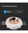 Spot encastrable GU10 en plâtre - Rond, blanc avec or rose mat, sans source lumineuse