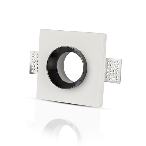 Spot encastrable GU10 en plâtre blanc, carré - 100x100 mm, IP20 intérieur, 5 ans de garantie