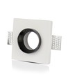Spot encastrable GU10 en plâtre, carré - Blanc + chrome, 100x100mm, IP20, 5 ans de garantie