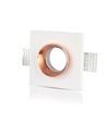 Spot encastrable carré en plâtre - Blanc/chrome, pour GU10/GU5.3, 5 ans de garantie