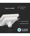 Spot encastrable carré en plâtre - Blanc/chrome, pour GU10/GU5.3, 5 ans de garantie