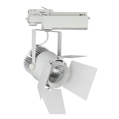 Spot LED sur rail 33W - puce Samsung, 3000K, garantie 5 ans, boîtier blanc