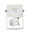 Projecteur 10W - Capteur PIR, Puce Samsung, 4000K, boîtier blanc