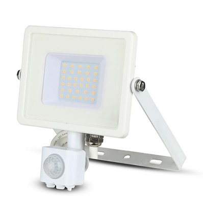 Projecteur LED 30W avec capteur, LED Samsung - IP65, blanc, 6400K