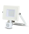 Projecteur LED 30W avec capteur, LED Samsung - IP65, blanc, 6400K