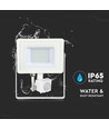 Projecteur LED 30W avec capteur, LED Samsung - IP65, blanc, 6400K