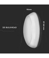Plafonnier 10W LED avec éclairage de secours - IP65, Samsung LED chip, autonomie 3h, Ø32cm, bulkhead