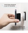 Interrupteur tactile WiFi 3 voies, noir - 2200W, compatible Google Home et Alexa, 3 Gang 1 Way