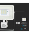 Projecteur LED 20W avec détecteur - Samsung LED chip, blanc, IP65, blanc chaud