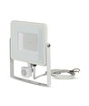 Projecteur LED 50W avec détecteur - IP65, 4000lm, blanc chaud, détecteur de mouvement PIR, bord blanc