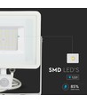 Projecteur LED 50W avec détecteur - IP65, 4000lm, blanc chaud, détecteur de mouvement PIR, bord blanc