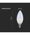 Ampoule bougie 7W E14 - Plastique, Ampoule, Puce Samsung, 3000K