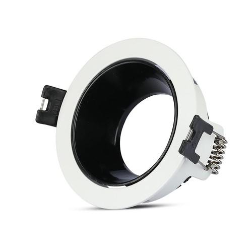 Spot encastrable GU10 - Rond, blanc/noir, aluminium, Ø7,9 cm, perçage : Ø7,2 cm, sans source lumineuse