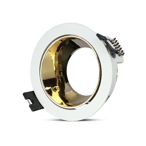 Spot encastrable GU10 - Rond, blanc/or, aluminium, IP20, Perçage : Ø7,2 cm, Dimensions : Ø7,9 cm, sans source lumineuse