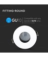 Spot encastrable GU10 - Rond, blanc/noir, aluminium, trou : Ø7,5 cm, dim : Ø8 cm