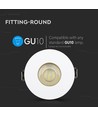 Spot encastrable GU10 - Rond, blanc/or, aluminium, trou : Ø7,5 cm, dim : Ø8,3 cm