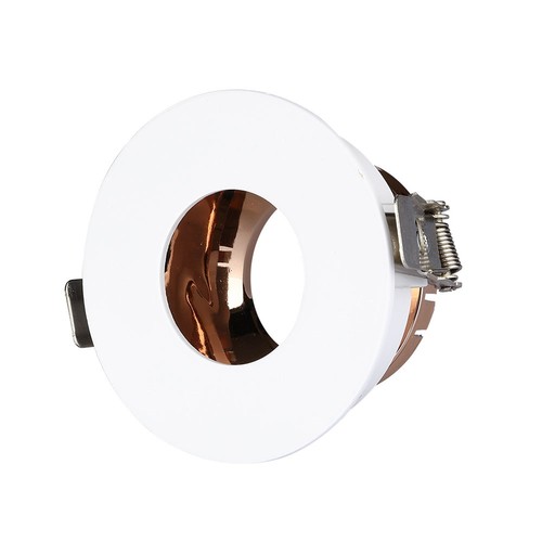 Spot encastrable GU10 - Rond, blanc et rose gold, aluminium, IP20 intérieur