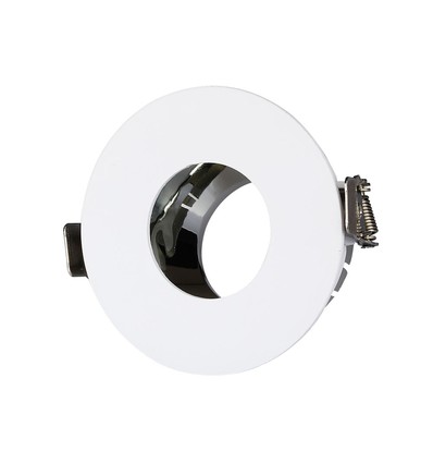 Spot encastrable GU10 - Blanc/chrome, aluminium, Trou : Ø7,5 cm, Dim : Ø8 cm