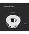 Spot encastrable GU10 - Blanc/chrome, aluminium, Trou : Ø7,5 cm, Dim : Ø8 cm