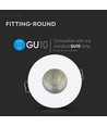 Spot encastrable GU10 - Blanc/chrome, aluminium, Trou : Ø7,5 cm, Dim : Ø8 cm