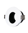 Spot encastrable GU10 - Rond, blanc/noir, aluminium, asymétrique, trou : Ø7,5 cm