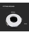 Spot encastrable GU10 - Rond, blanc/noir, aluminium, asymétrique, trou : Ø7,5 cm