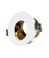 Spot encastrable GU10 - Rond, blanc/or, aluminium, IP20, trou : Ø7,5 cm, dim : Ø8 cm