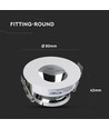 Spot encastrable GU10 - Rond, blanc/chrome, IP20, Trou : Ø7,5 cm, Dim : Ø8 cm