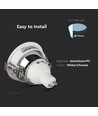 Spot encastrable GU10 - Rond, blanc/chrome, IP20, Trou : Ø7,5 cm, Dim : Ø8 cm