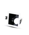 Spot encastrable GU10 - Carré, blanc/noir, trou : 80x80 mm, 3 ans de garantie, sans source lumineuse