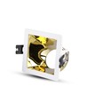 Spot encastrable GU10 - Carré, blanc/or, aluminium, perçage : 80x80mm, sans source lumineuse