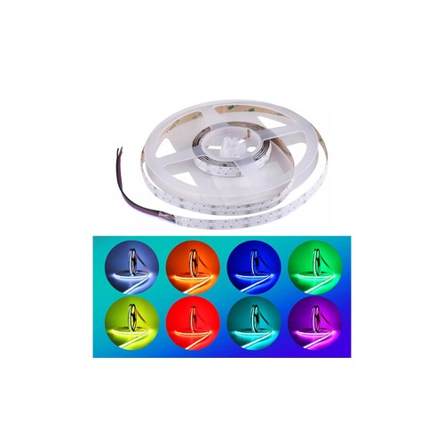Ruban LED COB 5m 24W/m RGB+WW - 24V DC, IP20, 840 LED par mètre, COB LED