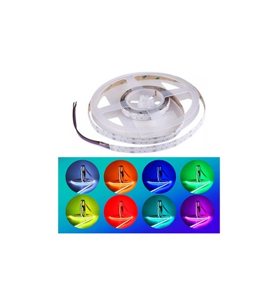 Ruban LED COB 5m 24W/m RGB+WW - 24V DC, IP20, 840 LED par mètre, COB LED