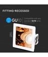 Spot encastrable GU10, carré - Blanc/Or rose, aluminium, Perçage : 80x80 mm, Dimensions : 85x85 mm, sans source lumineuse