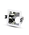 Spot encastrable GU10, carré - Blanc/chrome, aluminium, perçage : 80x80 mm, sans source lumineuse