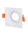 Spot encastrable GU10 carré blanc - 85 x 85 mm, IP20, aluminium, sans source lumineuse
