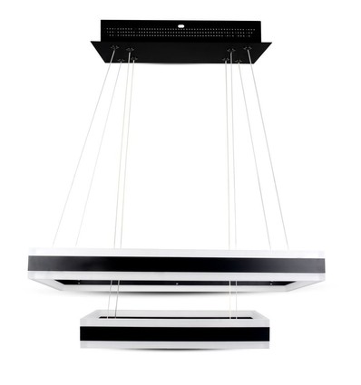 Lustre Soft Light 115W, dimmable - 6300lm, 3000K, noir, 360 degrés, hauteur 120cm