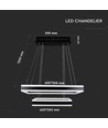 Lustre Soft Light 115W, dimmable - 6300lm, 3000K, noir, 360 degrés, hauteur 120cm