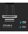 Lustre Soft Light 115W, dimmable - 6300lm, 3000K, noir, 360 degrés, hauteur 120cm