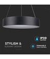 Suspension LED 20W, Ø45cm, noir - Dimmable, 3000K, câble 120cm, blanc chaud
