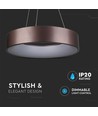 Suspension LED 20W, Ø45cm - Marron café, 3000K, dimmable, suspension par câble 1,2m