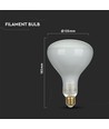 Ampoule LED à filament 8W E27 dimmable - R125