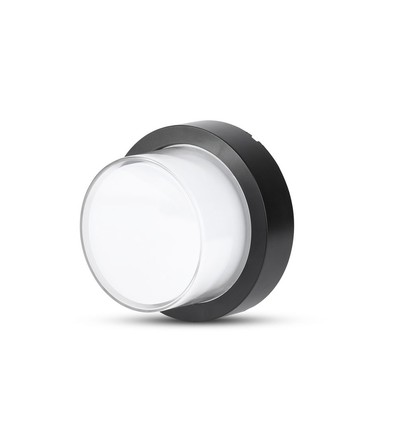 Applique murale LED ronde 12W - IP65, noir, 3000K, source lumineuse incl.